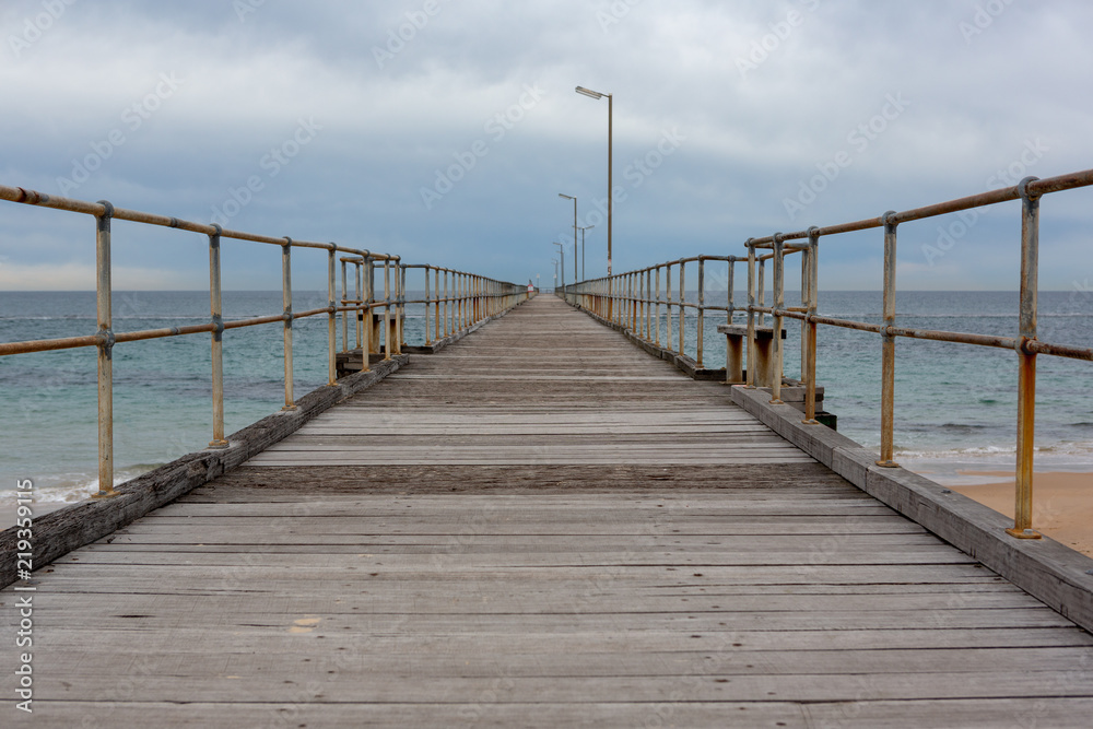 The Port Noarlunga Jetty with no people in South Australia on 23rd August 2018