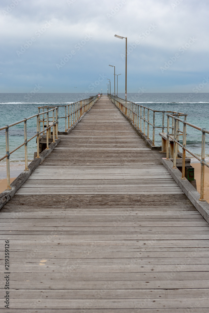 The Port Noarlunga Jetty with no people in South Australia on 23rd August 2018