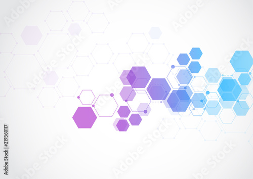 Molecular structure abstract tech background. Medical design. Vector illustration