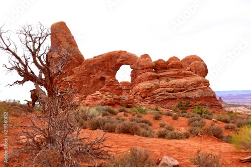 Canvastavla Beautiful Turret arch at Arches National Park in Utah USA