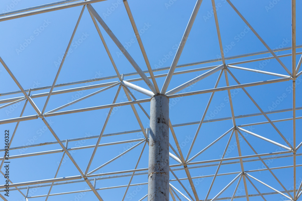 modern building roof under blue sky