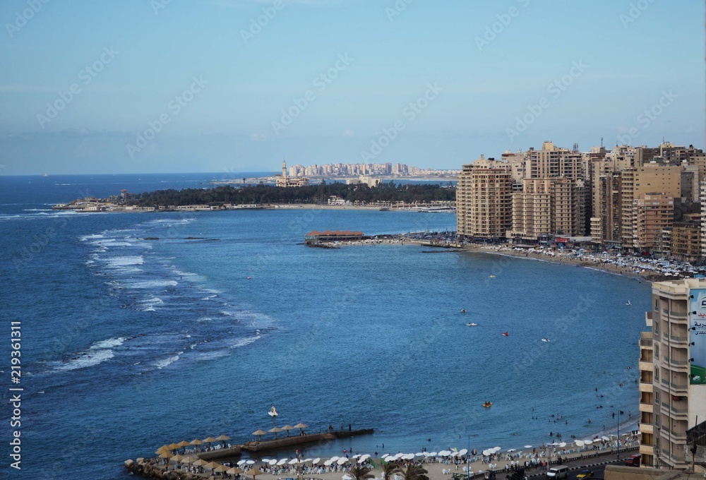 alexandria skylines with montazah gardens in the back 