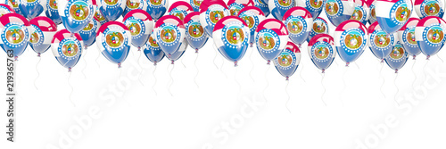 Balloons frame with flag of missouri. United states local flags