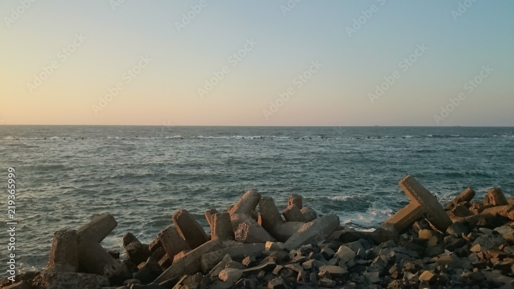 Spectacular views of the Nile River in the city of Ras Al Bar in Egypt Spectacular views of the Nile River in the city of Ras Al Bar in Egypt