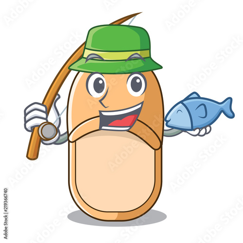 Fishing home slippers icon in cartoon style