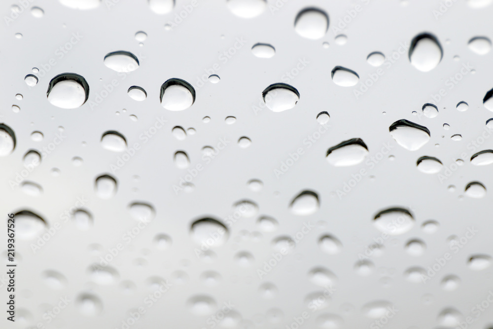 water drops on mirror, water bubble drops wallpaper, rain drop on glass for background (selective focus)