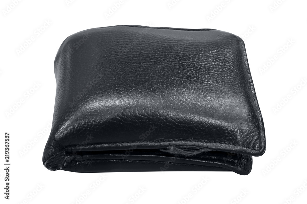 wallet, billfold, black leather wallet isolated on white background, wallet full on white background (selective focus) wallet, billfold, black leather wallet isolated on white background, wallet full on white background (selective focus)