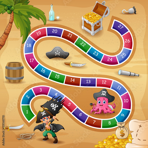 Snakes and ladders game pirates theme