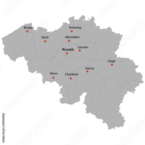 detailed map of the Belgium