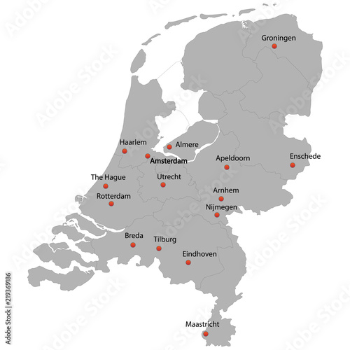 detailed map of the Netherlands