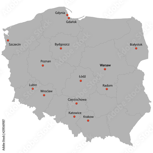 detailed map of the Poland