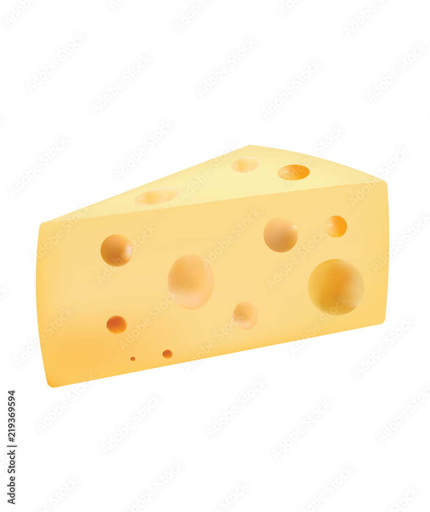 Cheese slice, vector