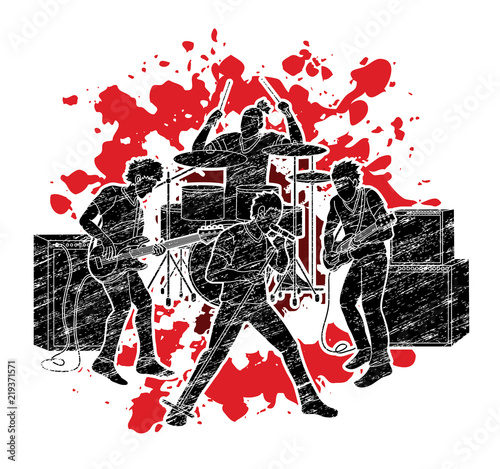 Musician playing music together, Music band graphic vector