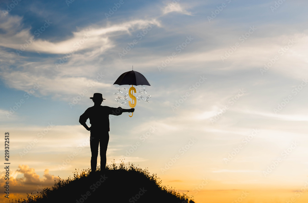 silhouette of Financial planning in the investment to succeed in business. silhouette of Financial planning in the investment to succeed in business.