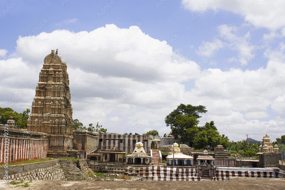 Long shot of Hampi Temple, Karnataka, India