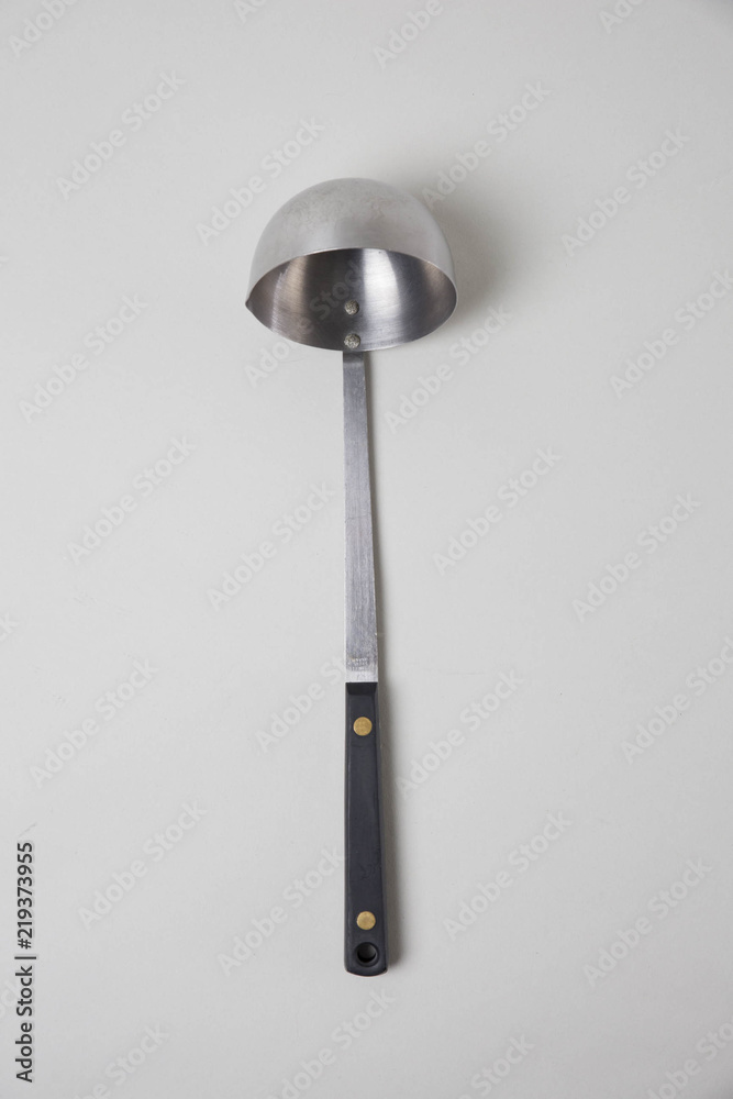 Metal Soup Ladle on White - Isolated studio shot