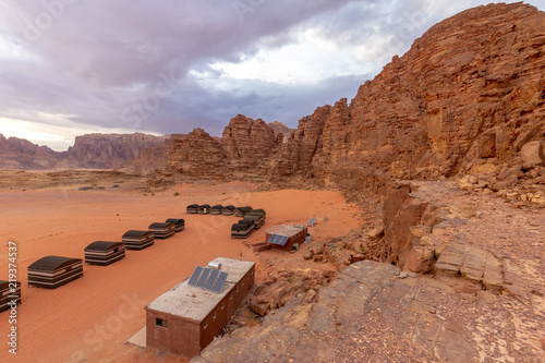 Camp in Wadi Rum desert, Jordan photo