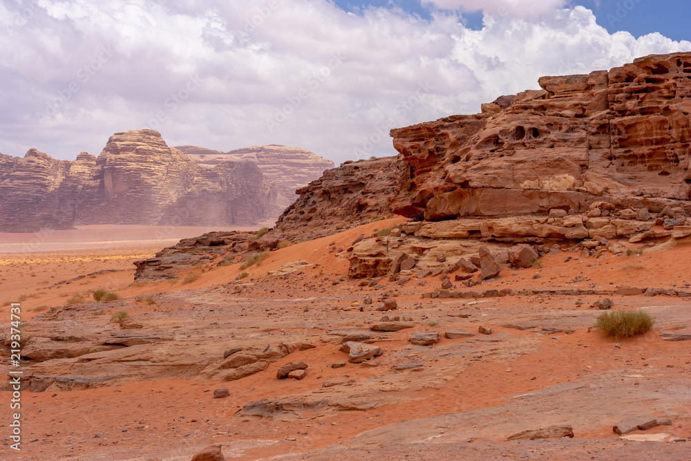 Landscape in Wadi Ruma desert, Jordan Landscape in Wadi Ruma desert, Jordan