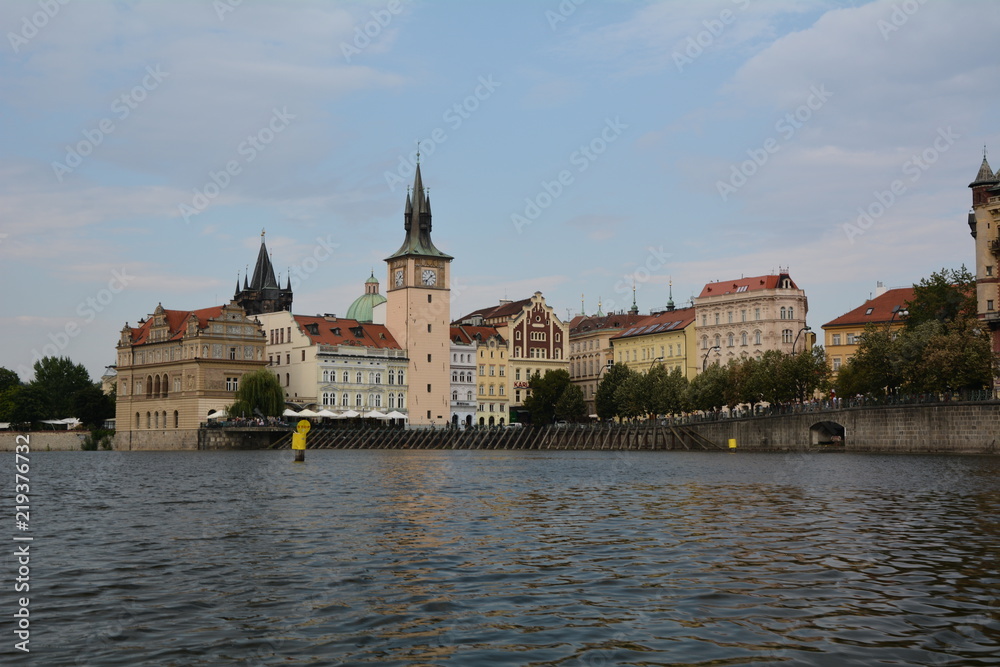 Blick zur Prager Altstadt, Smetana-Museum, Wasserturm