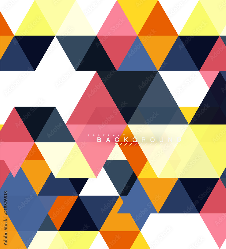 Naklejka Multicolored triangles abstract background, mosaic tiles concept