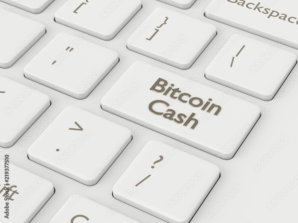 3d render of computer keyboard with BITCOIN CASH button 3d render of computer keyboard with BITCOIN CASH button