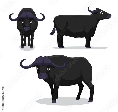Cute Buffalo Cartoon Vector Illustration
