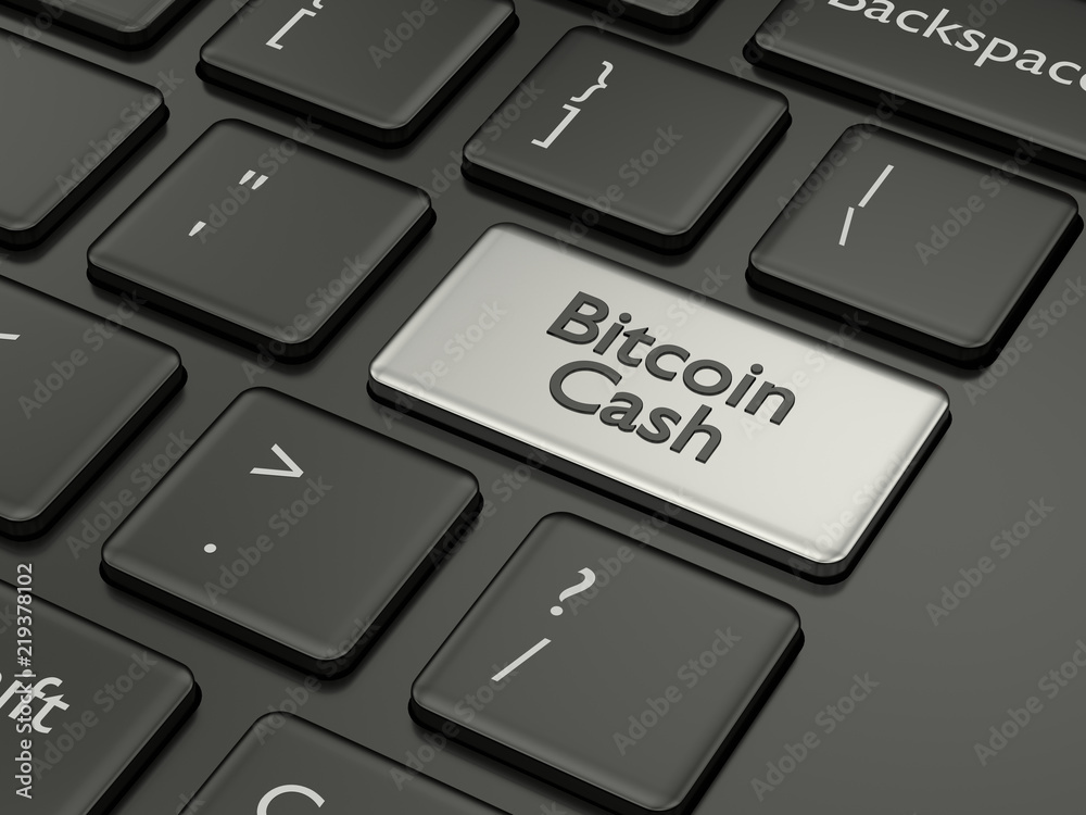 3d render of computer keyboard with BITCOIN CASH button 3d render of computer keyboard with BITCOIN CASH button