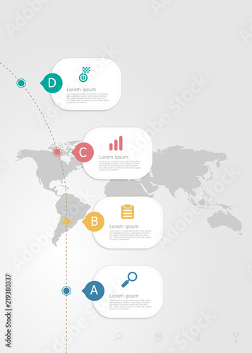 vertical infographics 4 steps for business presentation