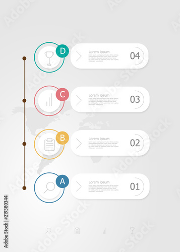 vertical infographics 4 steps for business presentation