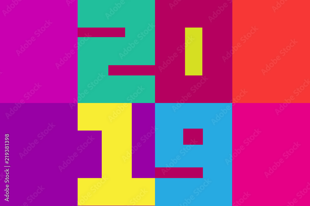 Happy new year 2019 greeting card design Happy new year 2019 greeting card design