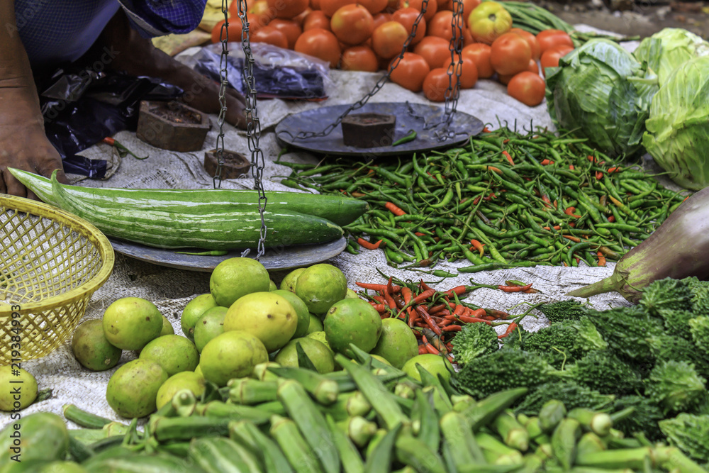 Vegetable market in Kolkata, India