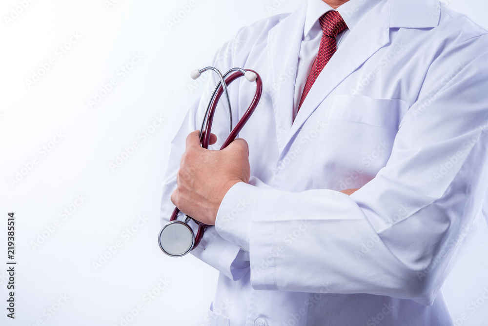 Doctor with stethoscope on white background Doctor with stethoscope on white background