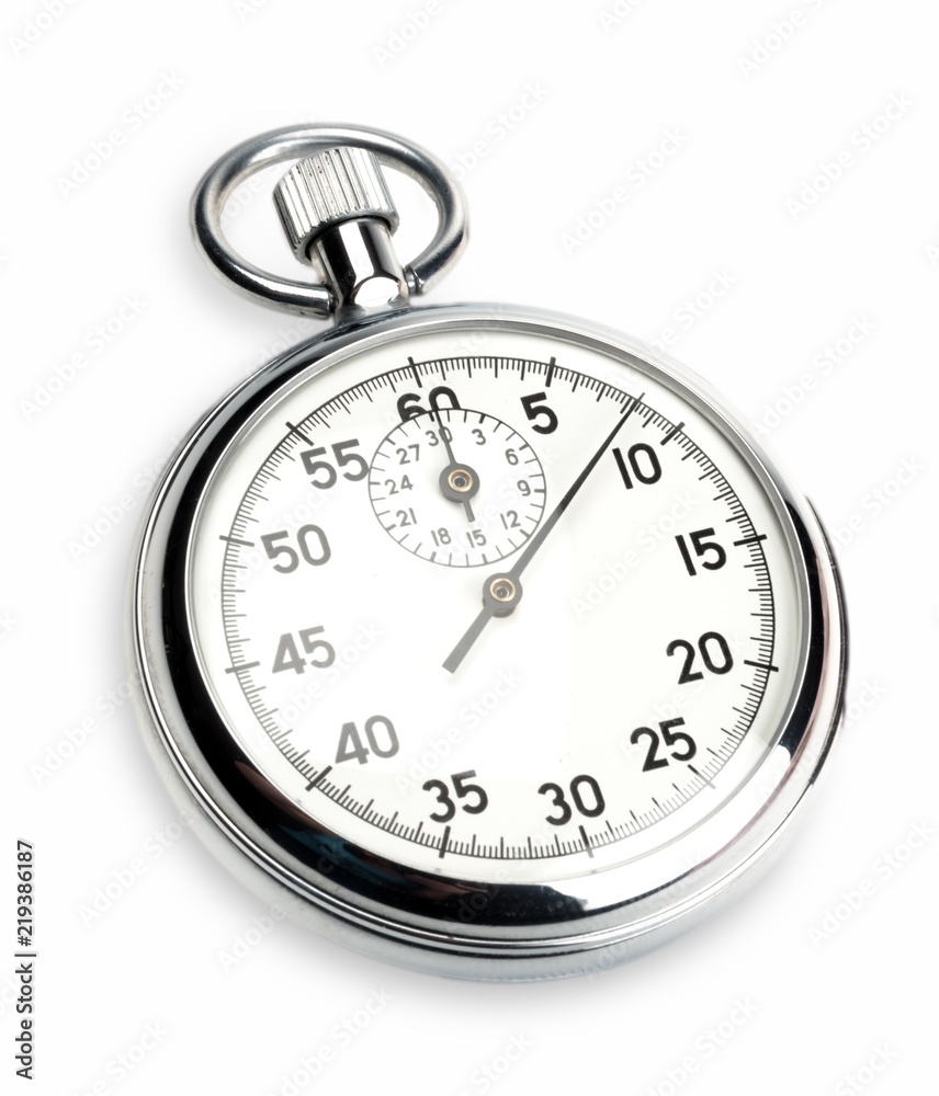 Close Up Of a Stopwatch on White Blackground Close Up Of a Stopwatch on White Blackground