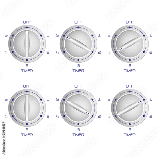 Five minutes timer knob set for electric appliance.