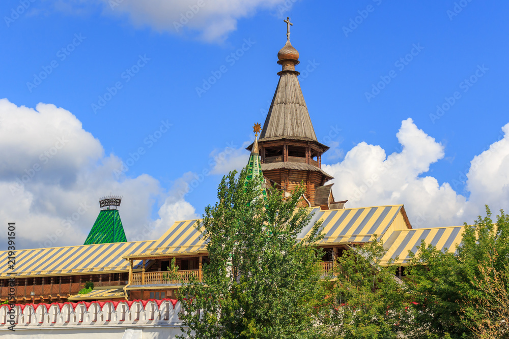 Church of St. Nicholas in Izmailovo Kremlin in Moscow on a blue sky background Church of St. Nicholas in Izmailovo Kremlin in Moscow on a blue sky background