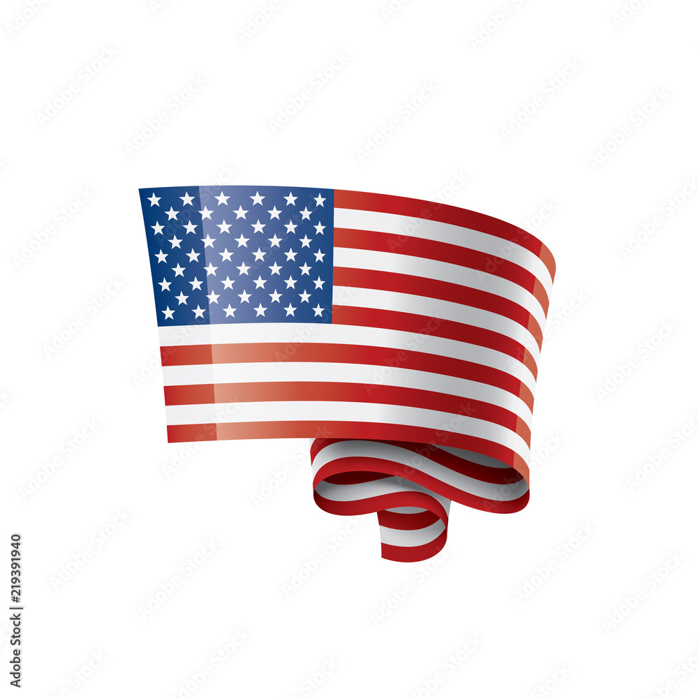 Fototapeta premium USA flag, vector illustration on a white background