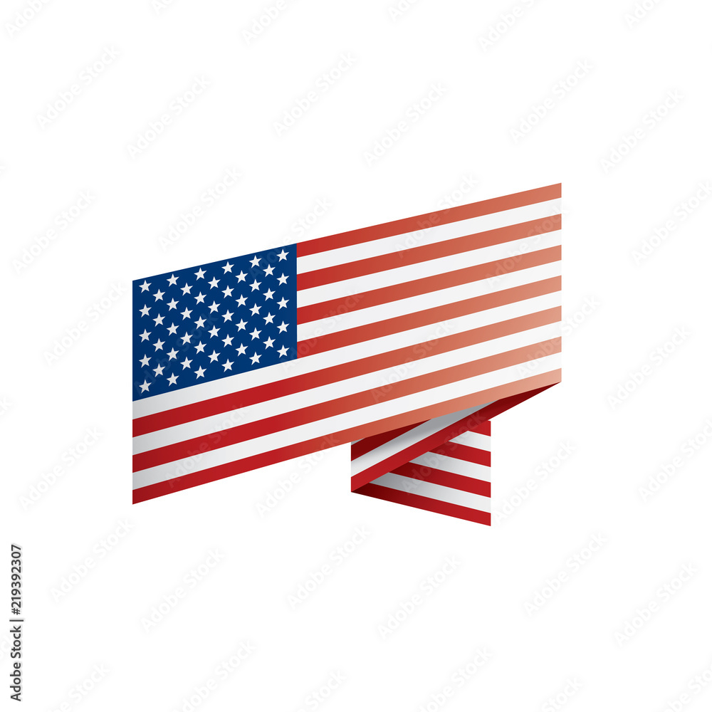 Fototapeta premium USA flag, vector illustration on a white background