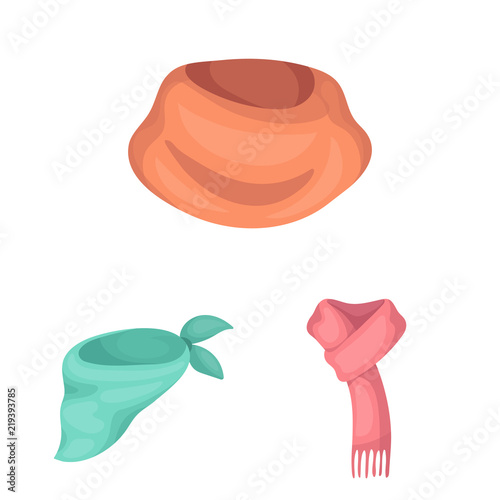 Scarf and Shawl cartoon icons in set collection for design.Clothes and Accessory vector symbol stock web illustration.