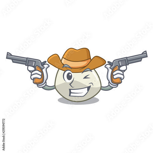 Cowboy character cartoon homemade organic mozzarella cheese