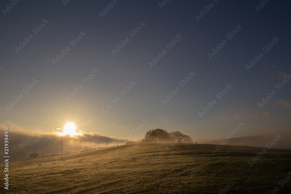 Misty Sunrise in Northumberland