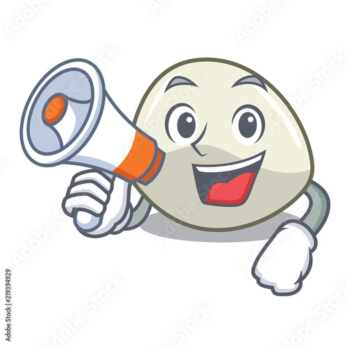 With megaphone character cartoon homemade organic mozzarella cheese