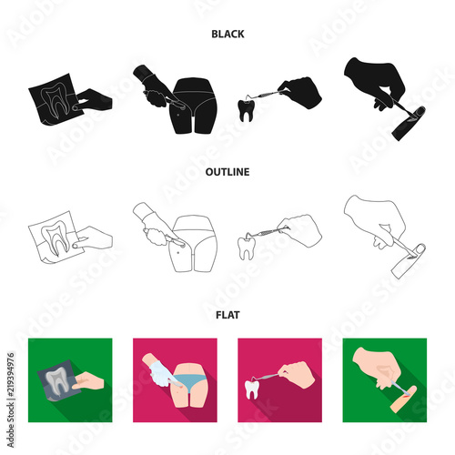 Tooth, X-ray, instrument, dentist and other web icon in cartoon style.surgeon, abscess, scalpel icons in set collection.