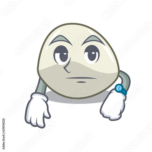 Waiting mozzarella cheese isolated on mascot cartoon