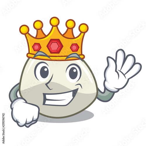 King mozzarella cheese isolated on mascot cartoon