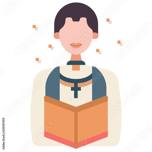 Pastor flat illustration