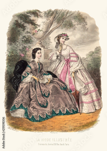 Gravure La Mode Illustrée 1862 24