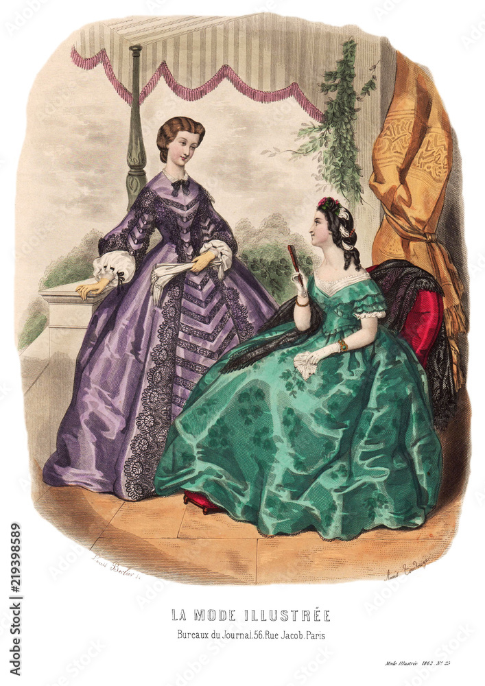Gravure La Mode Illustrée 1862 25