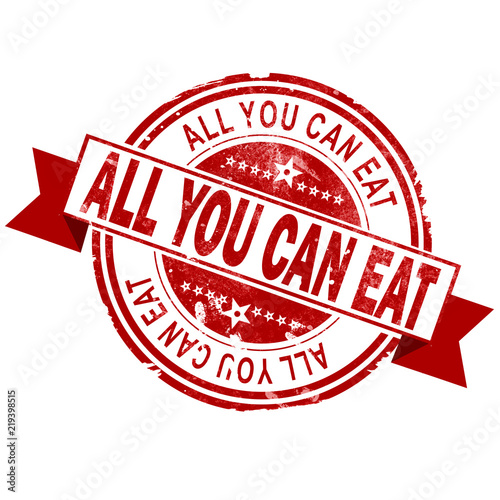 All you can eat red vintage stamp