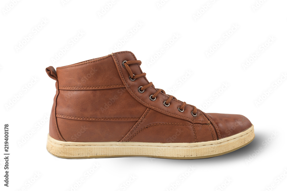 brown boot with isolated on white background brown boot with isolated on white background