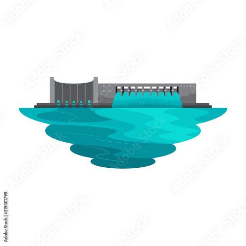 Dam Reservoir Water Lake for Power Energy Landscape Vector